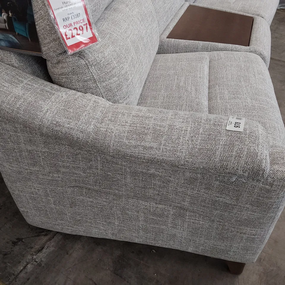 QUALITY BRITISH DESIGNER G PLAN HURST CURVED TWO SEATER SOFA WITH STORAGE UNIT DALI CLOUD FABRIC 