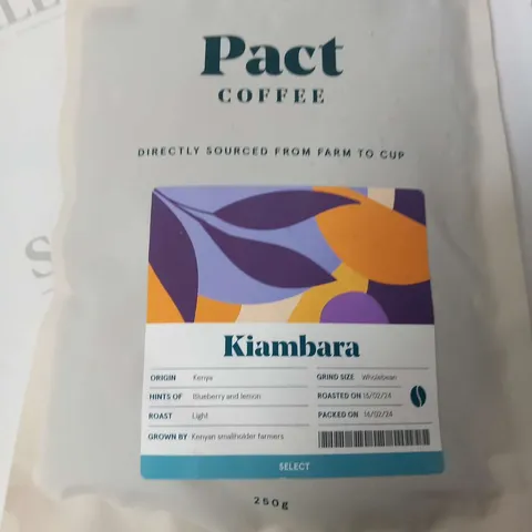FIVE ASSORTED PACKS OF PACT 250G COFFEE