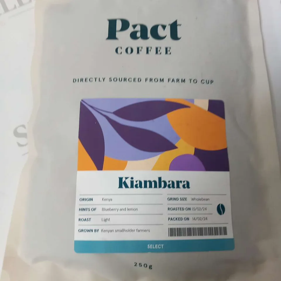 FIVE ASSORTED PACKS OF PACT 250G COFFEE 