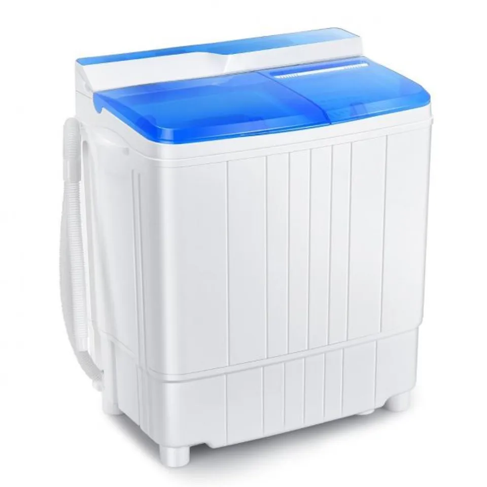 BOXED PORTABLE TWIN TUB WASH MACHINE WITH TIMING FUNCTION - BLUE