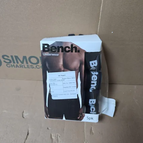BENCH. UNDERWEAR – 5 PACK (MEN'S, BLACK) - XL - DAMAGED BOX 