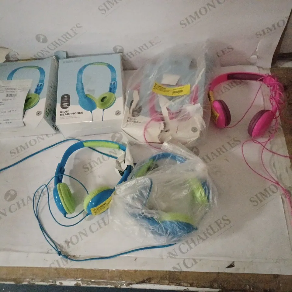 LOT OF 6 WIRED KIDS HEADPHONES