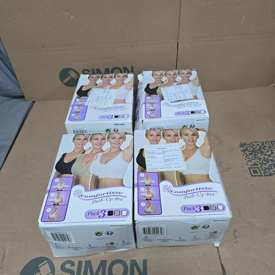 4 X 3 PACK OF COMFORTISSE PUSH UP XL BRA BOXED