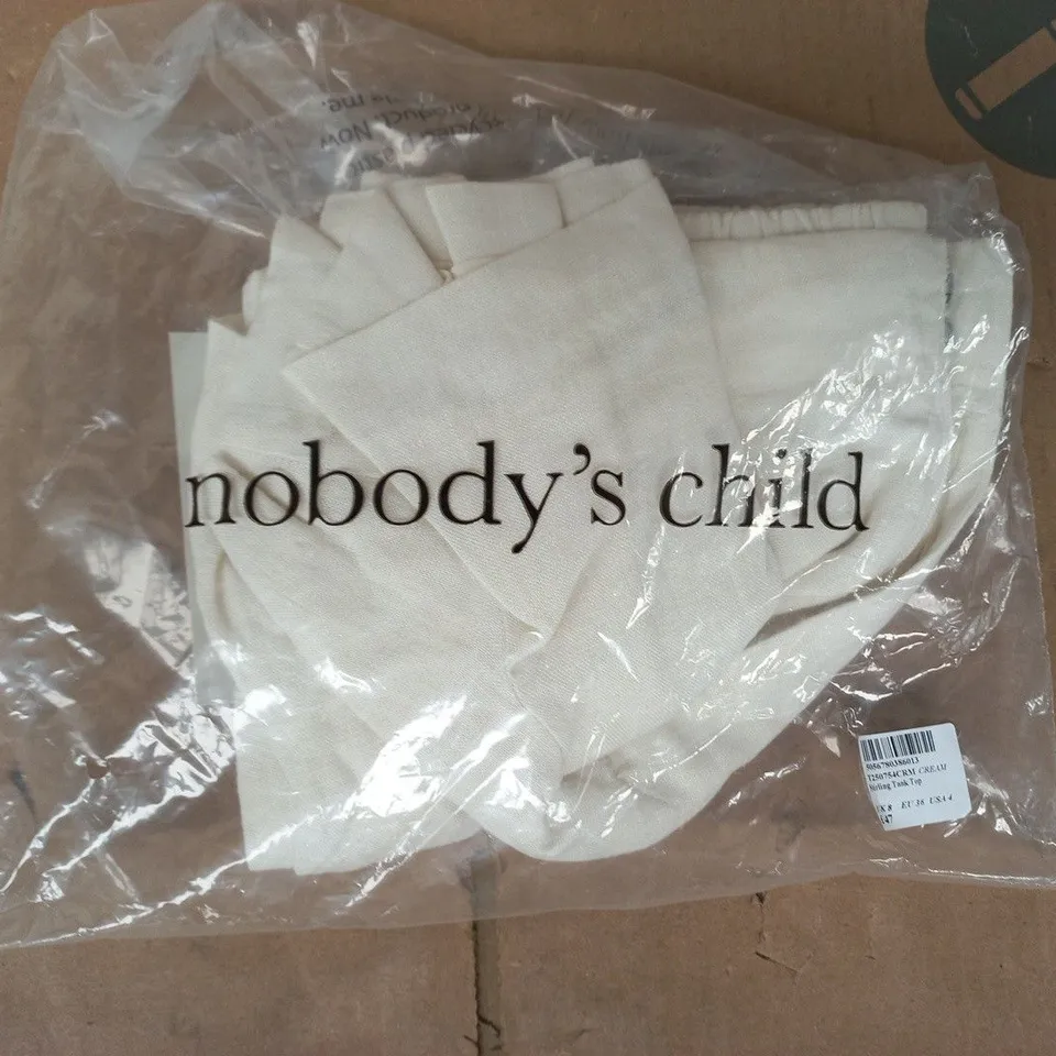 BAGGED NOBODY'S CHILD STIRLING TANK TOP IN CREAM SIZE UK 8