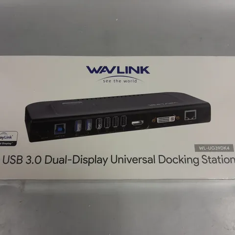 SEALED WAVLINK USB 3.0 DUAL DISPLAY UNIVERSAL DOCKING STATION - WL-UG39DK4