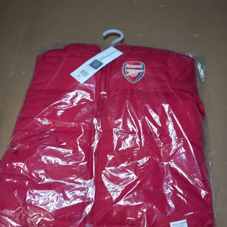 ARSENAL FC BABY PADDED HOOD COAT SIZE 18-24 MONTHS