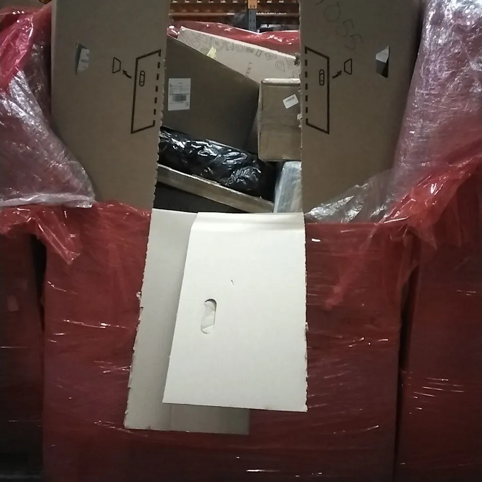 PALLET OF HOUSEHOLD ITEMS TO INCLUDE FOOT SPA MASSAGER, MAKEUP MIRROR, AUDIO TURNTABLE, PORTABLE PET PLAYPEN AND OTHER ASSORTED ITEMS...