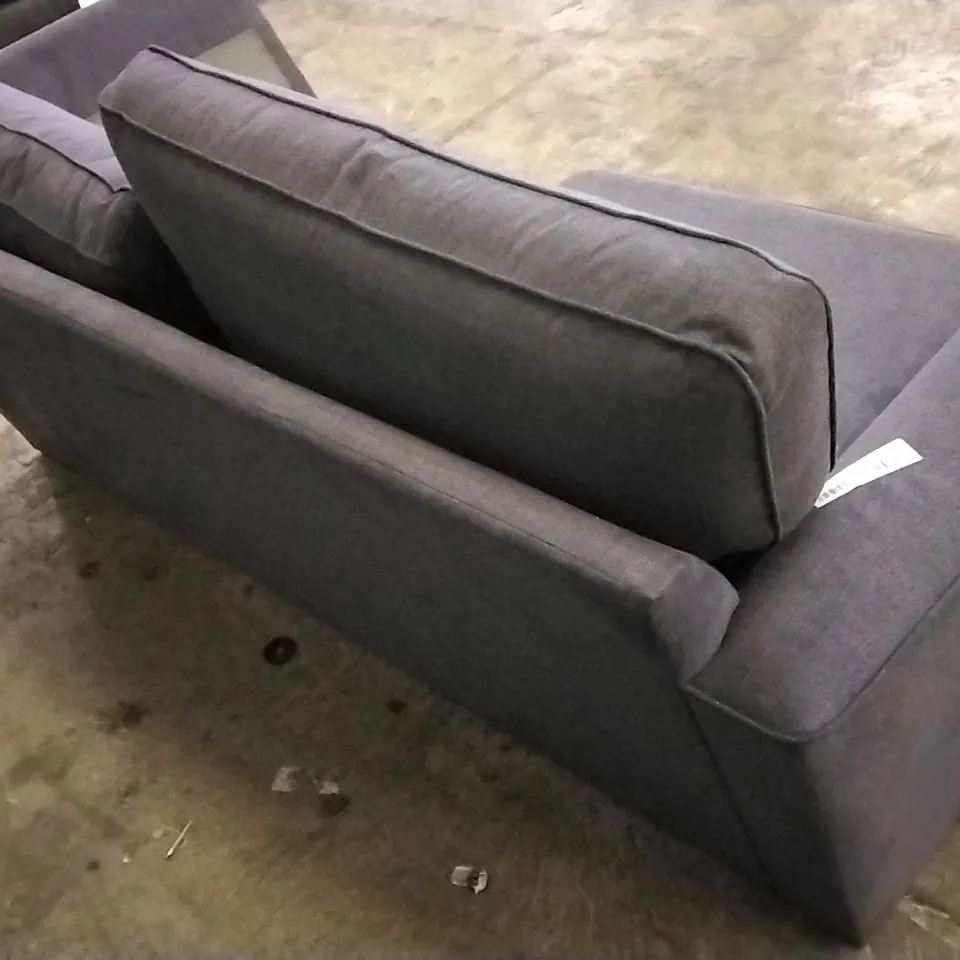 QUALITY BRITISH DESIGNER LIGHT BLUE FABRIC CORNER GROUP SOFA SECTION 