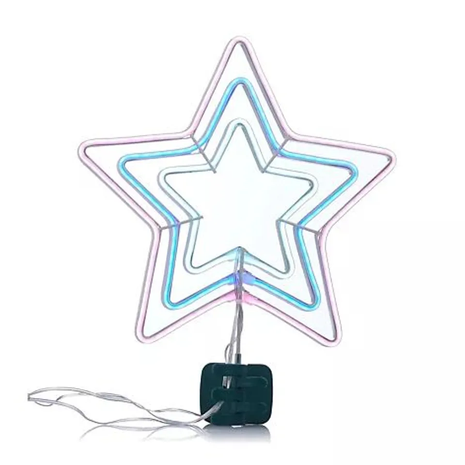 SANTA EXPRESS NEON STAR TREE TOPPER