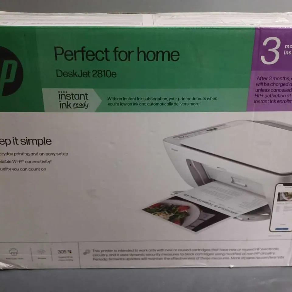 BOXED HP DESKJET 2810E MULTIFUNCTION PRINTER 