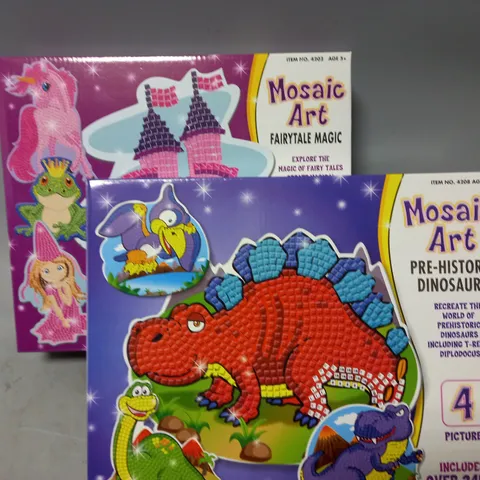 LOT OF 6 MOSAIC ART KIDS CRAFT SETS - 2 DESIGNS