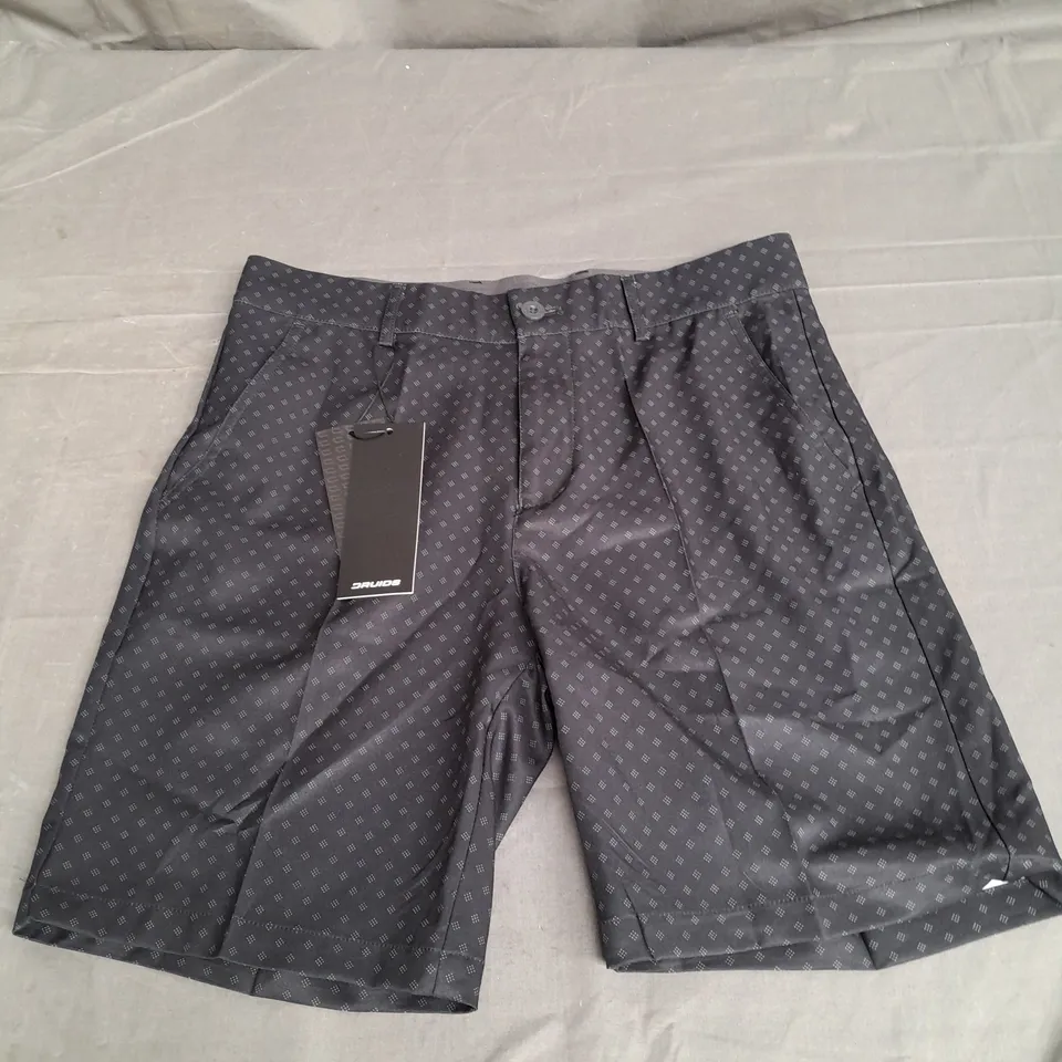 DRUIDS CLIMA DIAMOND SHORTS IN BLACK SIZE 32W
