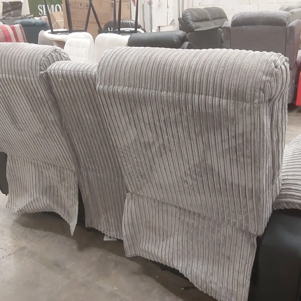 QUALITY DESIGNER 2-SEATER CORDUROY SOFA WITH CUPHOLDERS