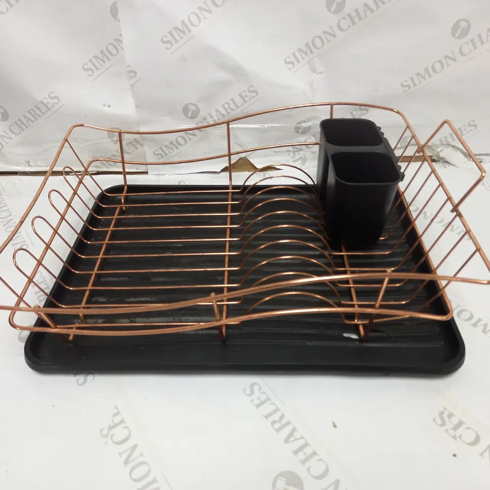 TOWER DISH RACK WITH ROSE GOLD TRAY