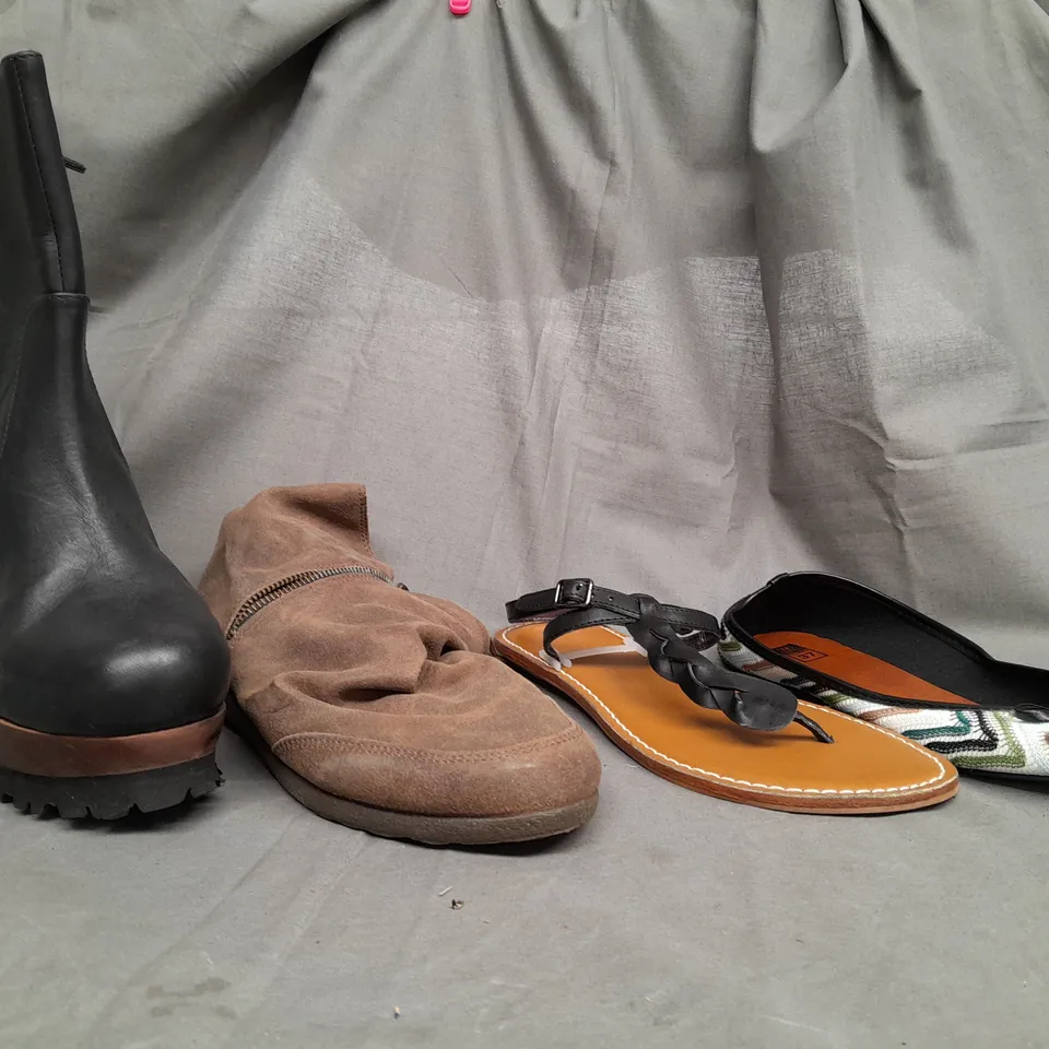 BOX OF APPROX 15 ASSORTED SHOES IN VARIOUS COLOURS & SIZES 