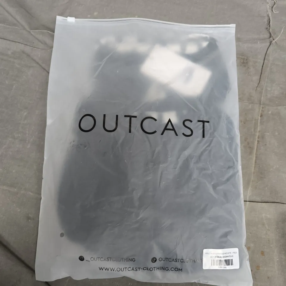 BAGGED OUTCAST ROSLEIGH MINI DRESS IN BLACK AND WHITE - XS