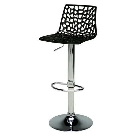 BOXED SPIDER HEIGHT ADJUSTABLE SWIVEL BAR STOOL - BLACK (1 BOX)