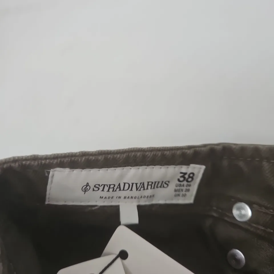 STRADIVARIUS WOMEN'S TROUSERS - OLIVE GREEN - EU38 (UK10)