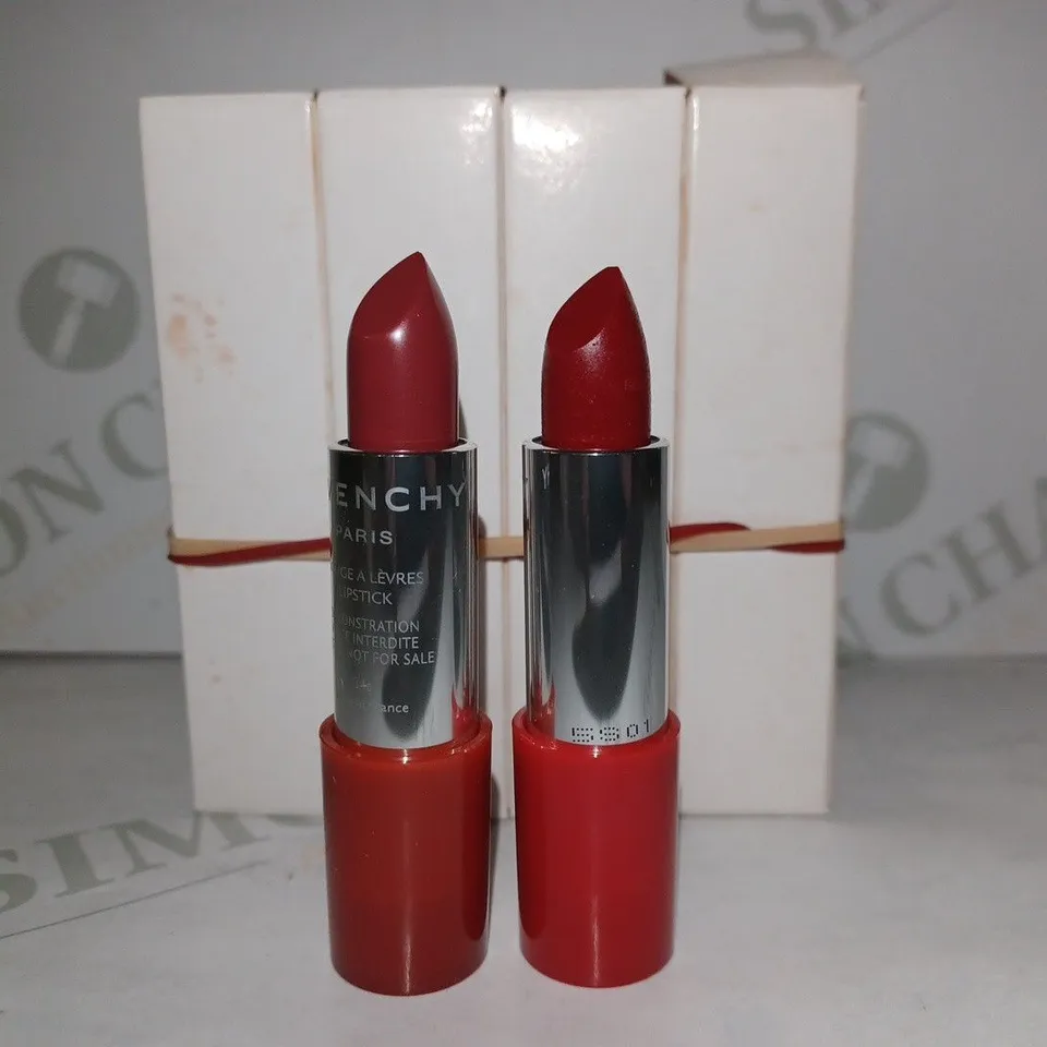 LOT OF APPROX 11 ASSORTED GIVENCHY LIPSTICK TESTERS - 8 X 20 ILLICIT RASPBERRY & 3 X 07 MYSTIC PINK 