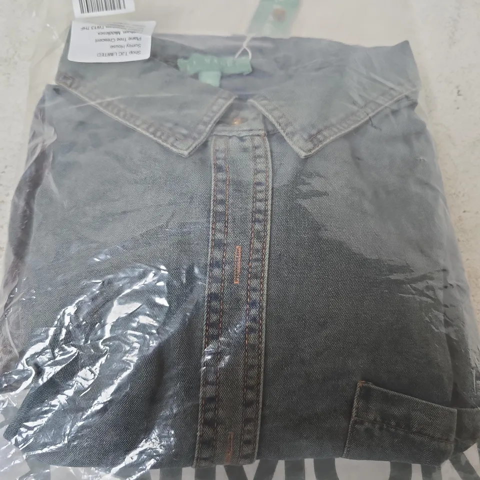 LA MAREY DENIM LONG SLEEVE SHIRT, DUSTY BLUE - SIZE XL