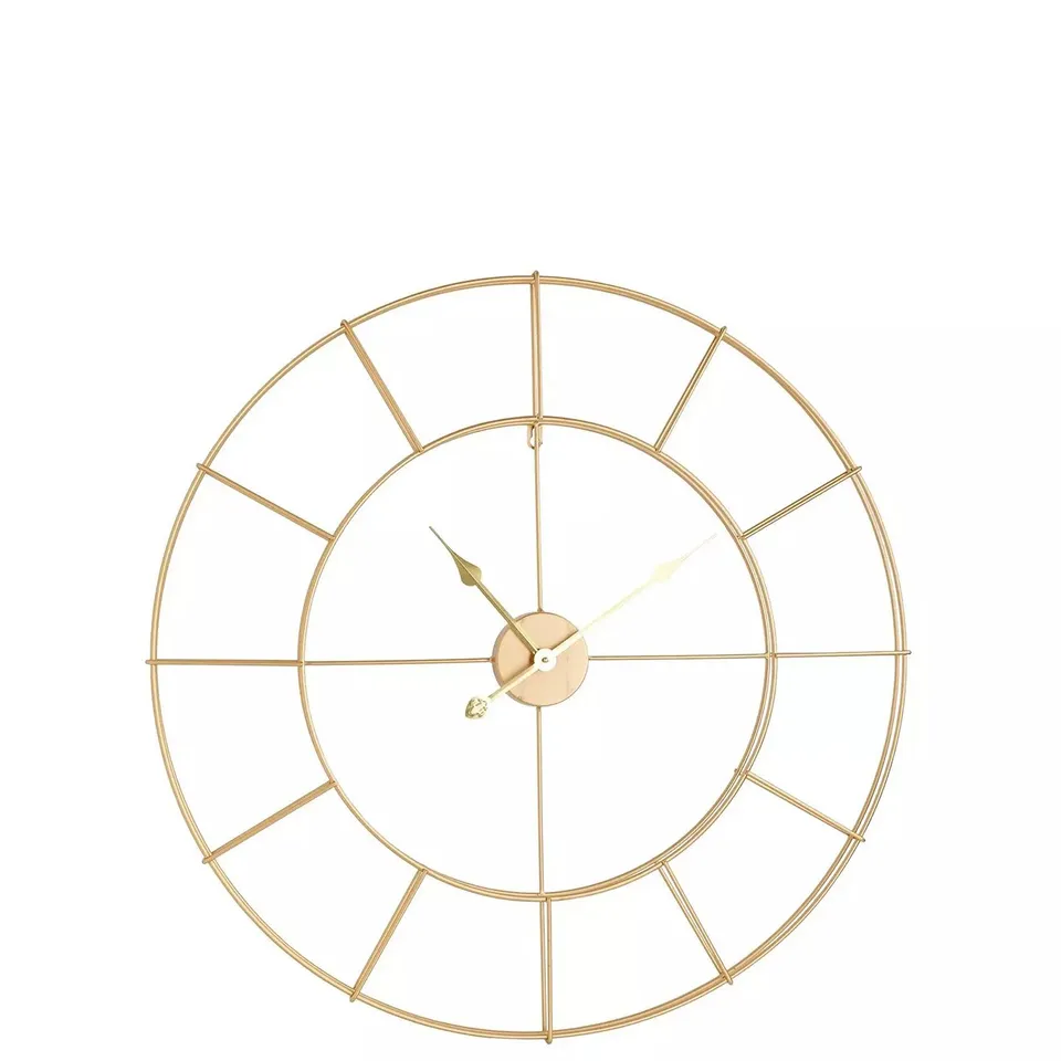 HOMETIME GOLD METAL SKELETON WALL CLOCK – 80 CM DIAMETER - COLLECTION ONLY