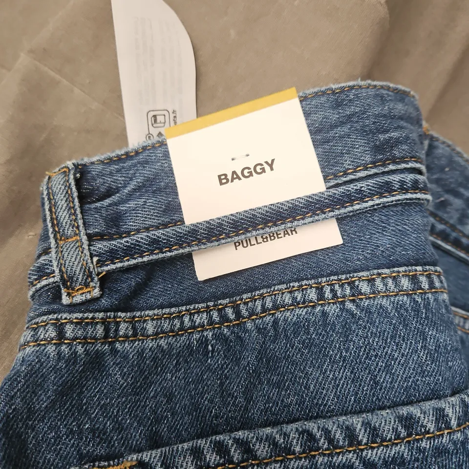 PULL&BEAR BAGGY JEANS – WOMEN'S DENIM, BLUE, UK 8