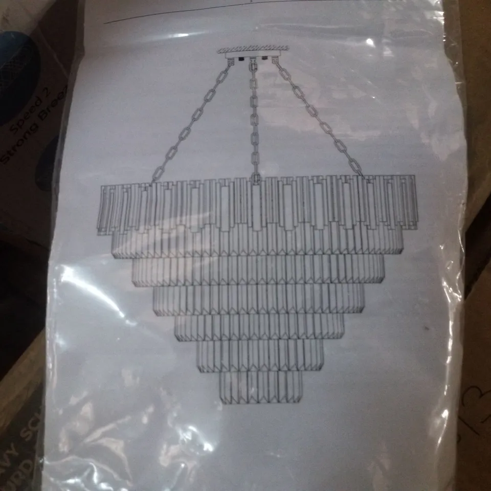 BOXED CRYSTAL 12-LIGHT CHANDELIER