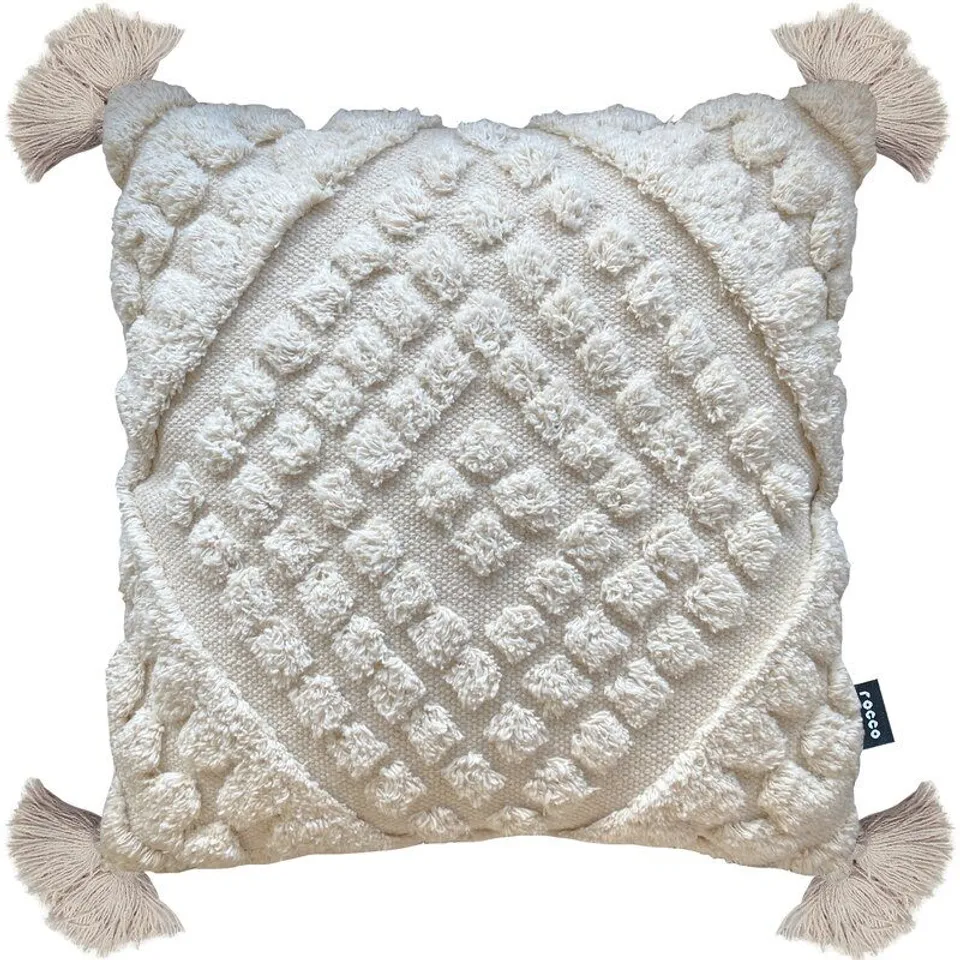 PEMBA CREAM 43X43 CUSHION COVER WITH FILLING 