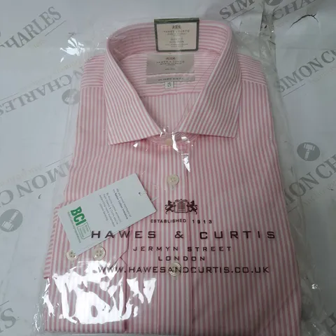 HAWES AND CURTIS PINK SLIM FIT SHIRT SIZE 18/37 