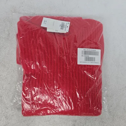 BAGGED ABERCROMBIE & FITCH WOMEN'S MOCKNECK RIBBED MINI SWEATER DRESS IN RED SIZE SMALL