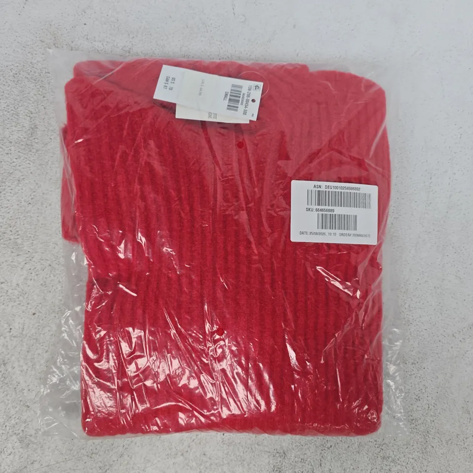 BAGGED ABERCROMBIE & FITCH WOMEN'S MOCKNECK RIBBED MINI SWEATER DRESS IN RED SIZE SMALL