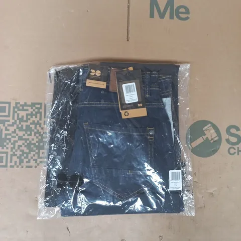 BAGGED CROSSHATCH SLIM FIT JEANS IN INDIGO WASH SIZE 32 SHORT