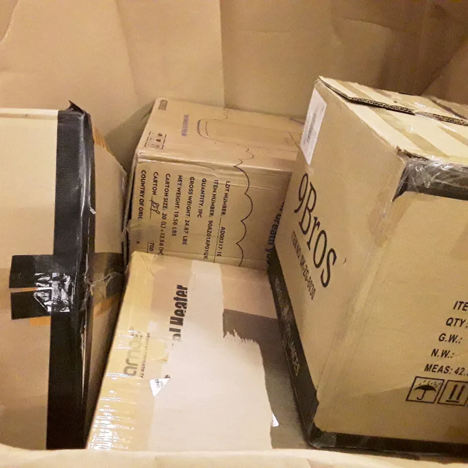 PALLET OF ASSORTED PRODUCTS INCLUDING FOLDING TABLE, WATER HEATING FAUCET, TRUNKI KIDS SUITCASE, FIREPLACE, OIL FILLED PANEL HEATER