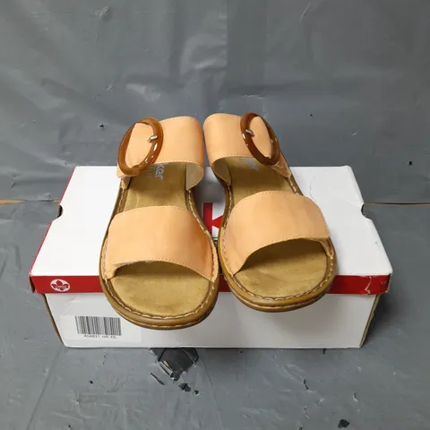 RIEKER DOUBLE STRAP SANDALS - ORANGE - SIZE 6