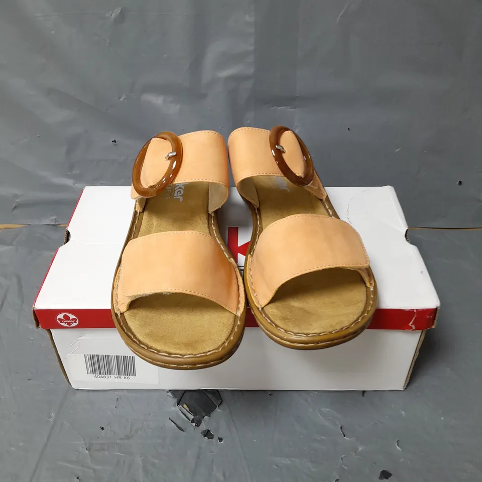RIEKER DOUBLE STRAP SANDALS - ORANGE - SIZE 6