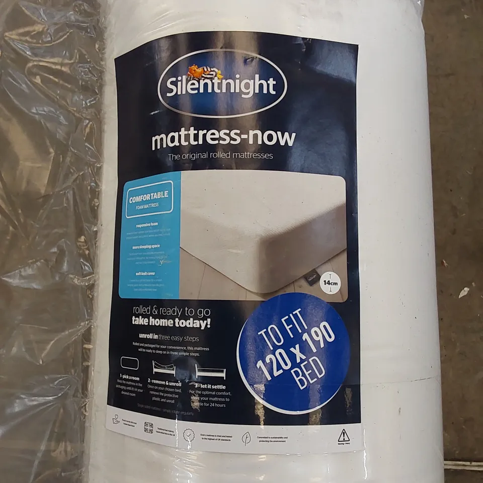 QUALITY BAGGED SILENTNIGHT ROLLED FOAM 14CM SMALL DOUBLE MATTRESS 