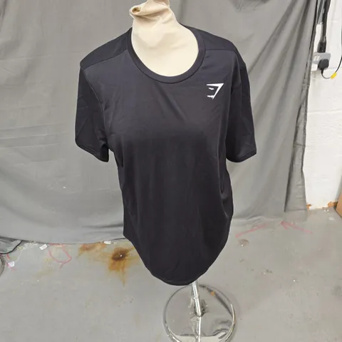 GYMSHARK ARRIVAL T-SHIRT (REGULAR FIT) – BLACK, SIZE M