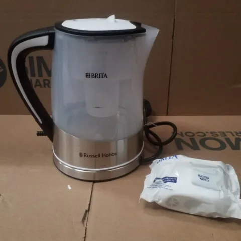 BOXED RUSSELL HOBBS 22851 BRITA PURITY FILTER PLASTIC KETTLE