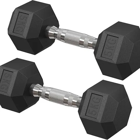 BOXED SONGMICS DUMBBELL SET, PAIR OF HEXAGONAL DUMBBELLS (1 BOX)