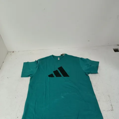 ADIDAS TURQUOISE MEN'S T-SHIRT – LOGO CHEST, UK XL