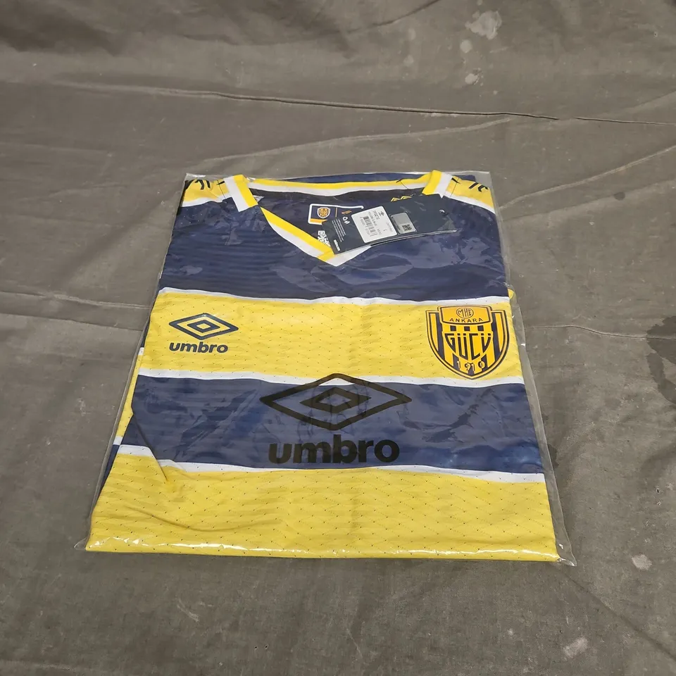 BAGGED UMBRO MKE ANKARAGUCU AWAY 23/24 MENS FOOTBALL SHIRT IN YELLOW MULTI SIZE L