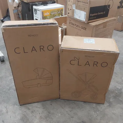 BOXED VENICCI CLARO STROLLER AND CARRYCOT - BLACK (2 BOXES)