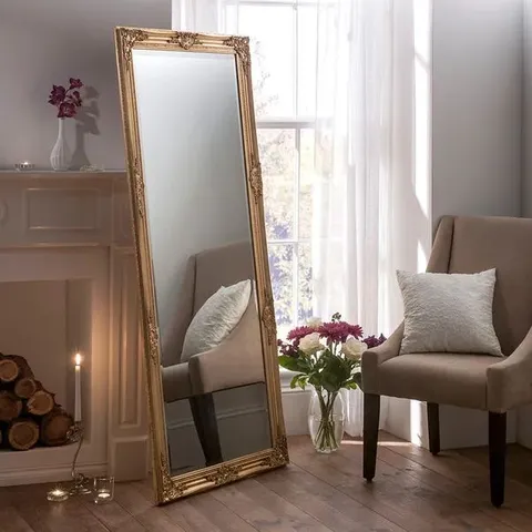 BOXED YEARN FLORENCE FULL LENGTH LEANER MIRROR - GOLD (1 BOX)