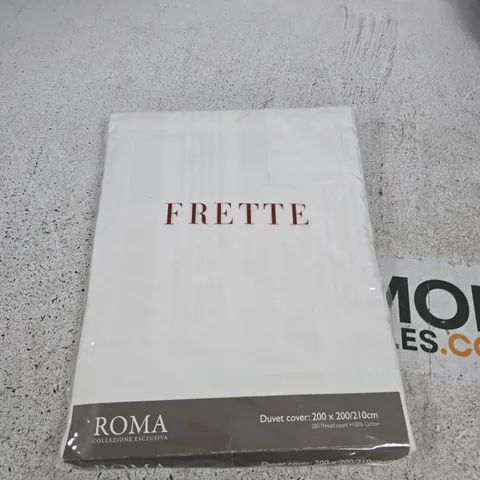 FRETTE DUVET COVER – ROMA COLLEZIONE ESCLUSIVA, WHITE, 200 X 200/210 CM