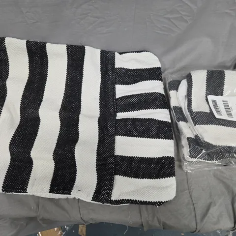 PAIR OF BLACK/WHITE STRIPED CUSHION COVERS