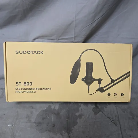 SUDOTACK ST-800 USB CONDENSER PODCASTING MICROPHONE SET – BOXED