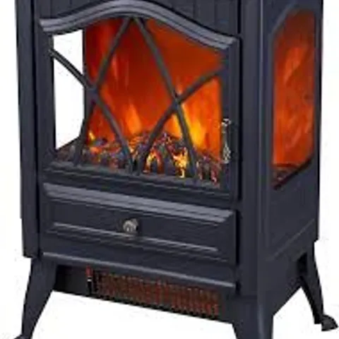 BOXED NEO FREESTANDING ELECTRIC FIRE HEATER WITH REALISTIC FIRE EFFECT - BLACK (1 BOX)