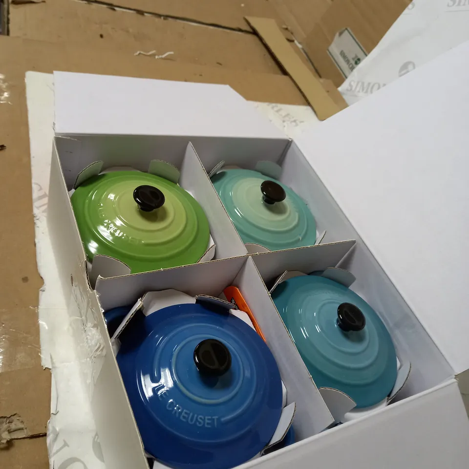 LE CREUSET STONEWARE SET OF 4 PETITE CASSEROLES