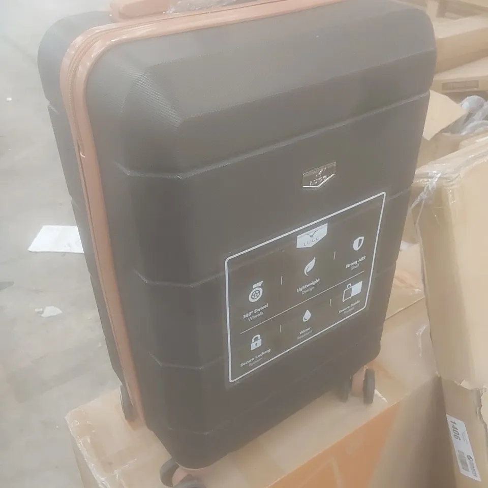 LUGG 20" JETSET TRAVEL SUITCASE - BLACK WITH BROWN