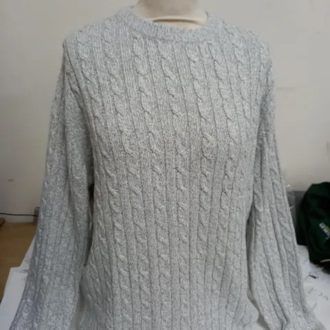 TOKYO LAUNDRY GREY ECRU TWIST JUMPER - SIZE LARGE 